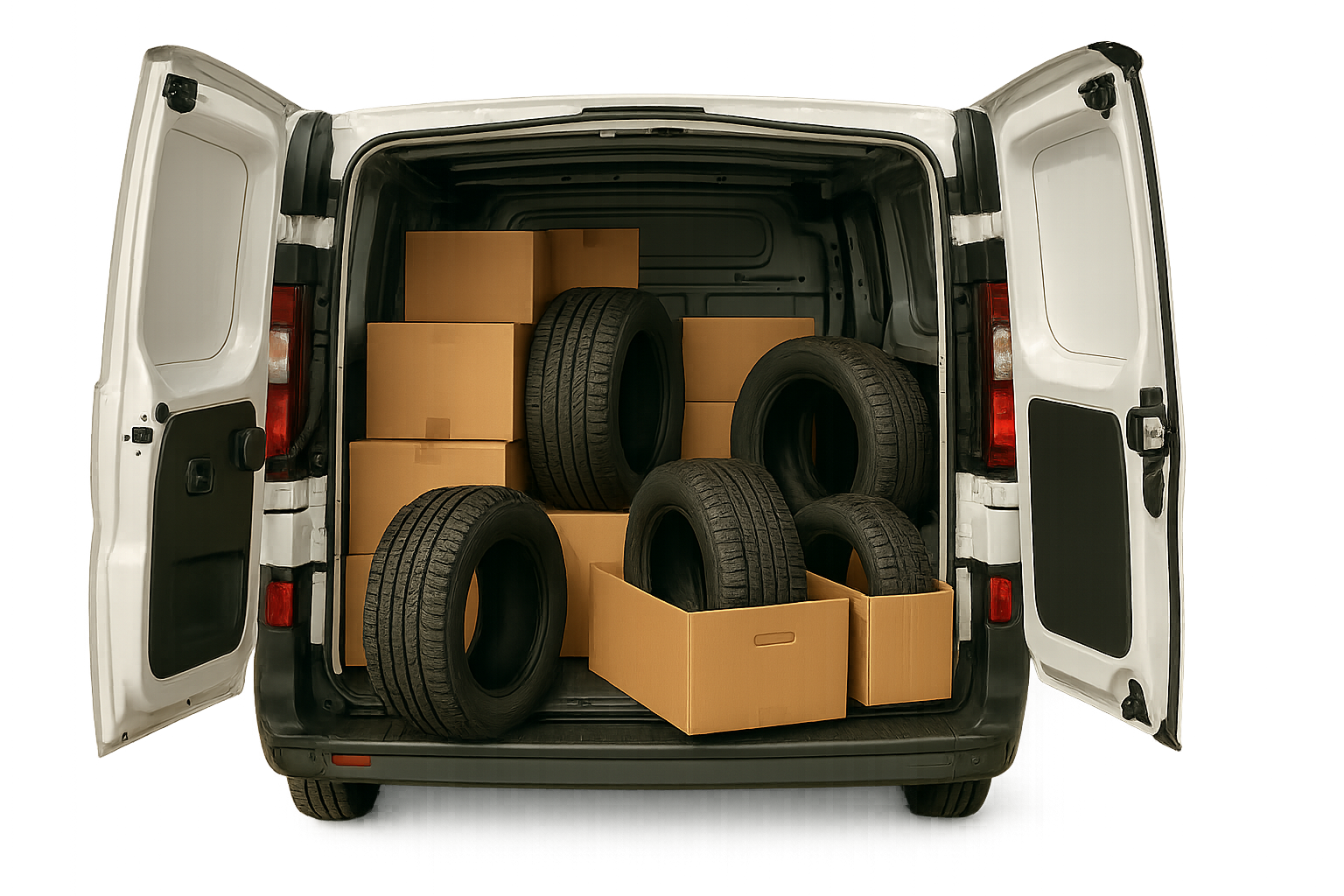 Camionnette avec pneu